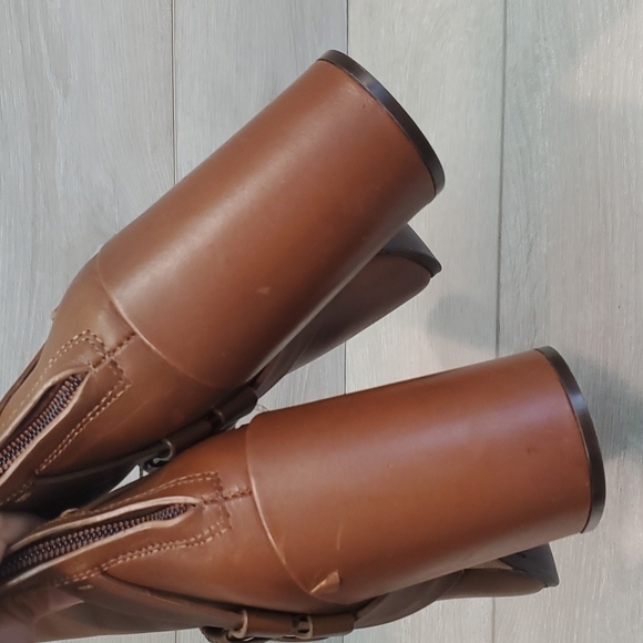 AD & DAUGHTERS Womens Anthropologie Mid Calf Heels Leather Booties shoes sz 6.5 - Picture 7 of 16